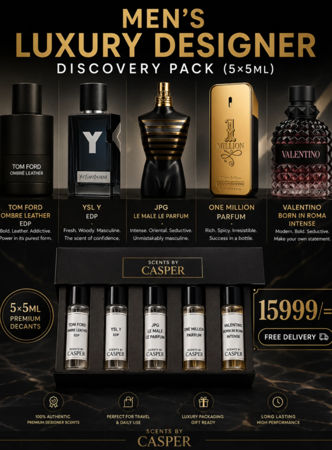 men’s Luxury Designer Discovery Pack (5×5ML)