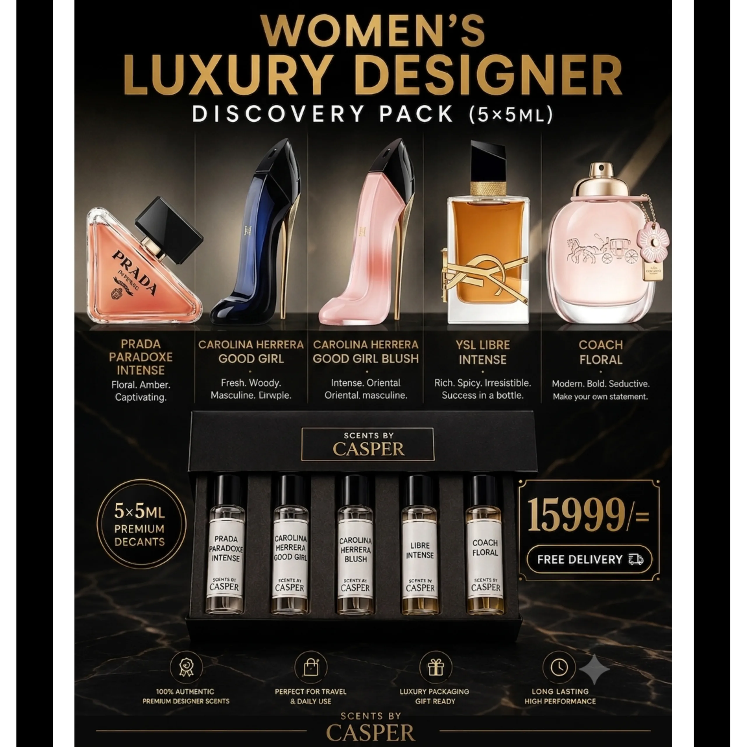 Women’s Luxury Designer Discovery Pack (5×5ML)