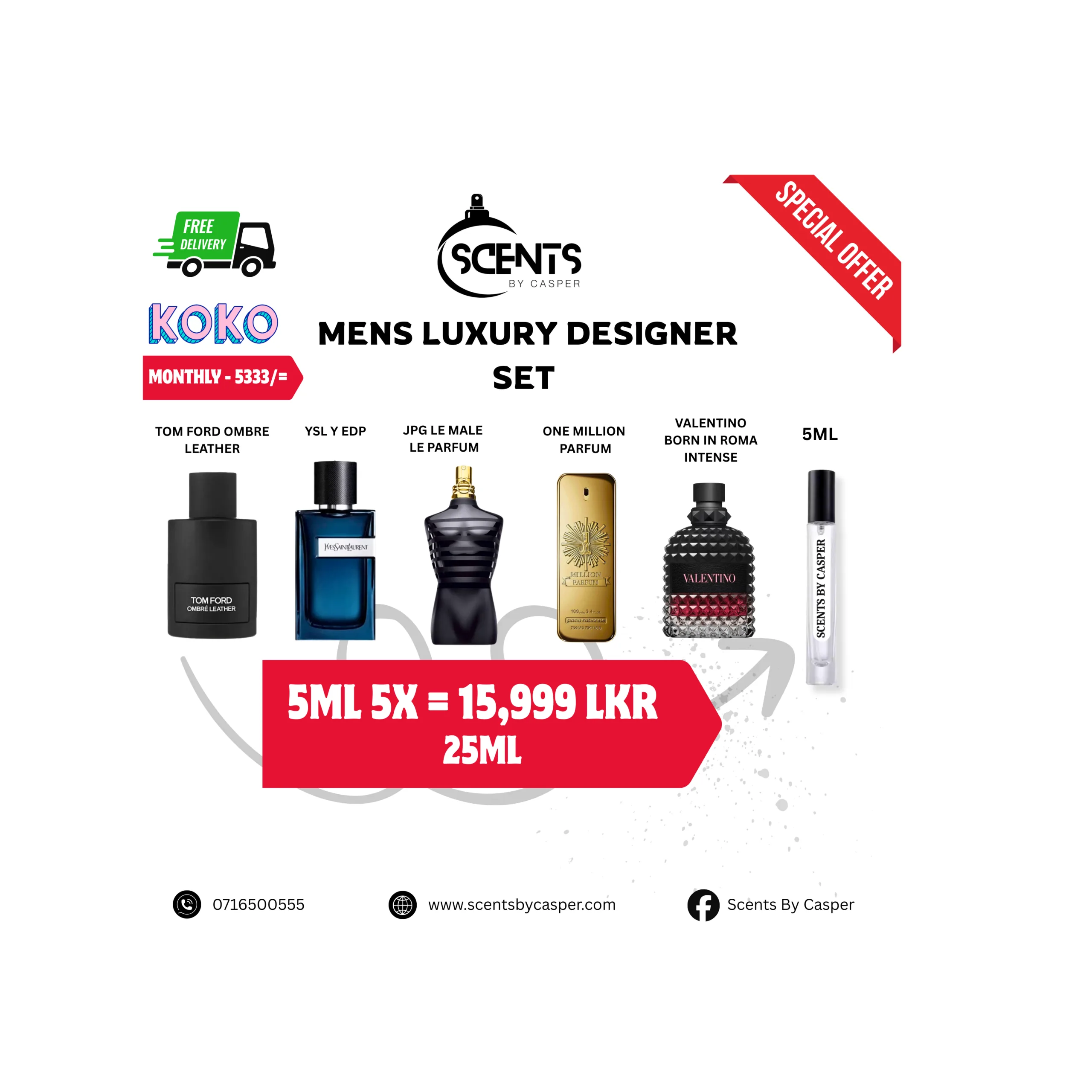 men’s Luxury Designer Discovery Pack (5×5ML)