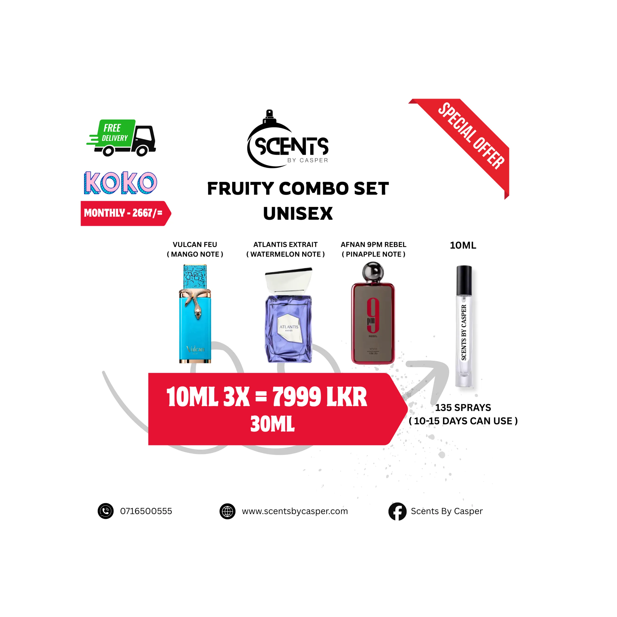 FRUITY COMBO SET ( UNISEX ) 10ML X 3